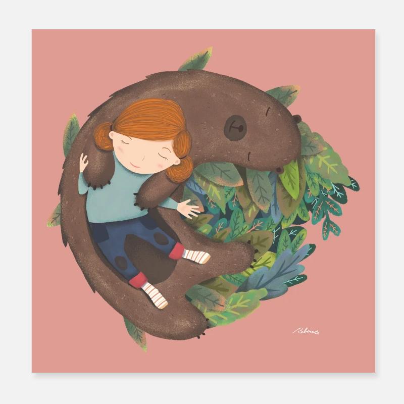 Der Bär, Westen Poster 20x20 cm