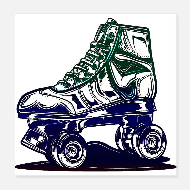 Rollerblades Rollerblade Skates Rollschuhe Retro Poster 20x20 cm