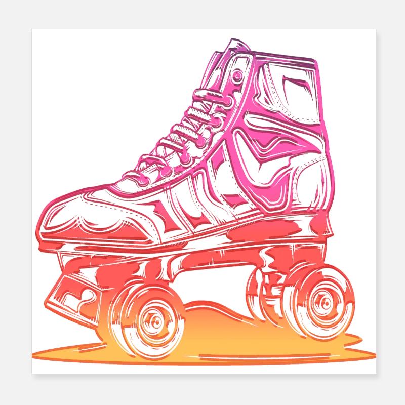 Rollerblades Rollerblade Skates Rollschuhe Retro Poster 20x20 cm