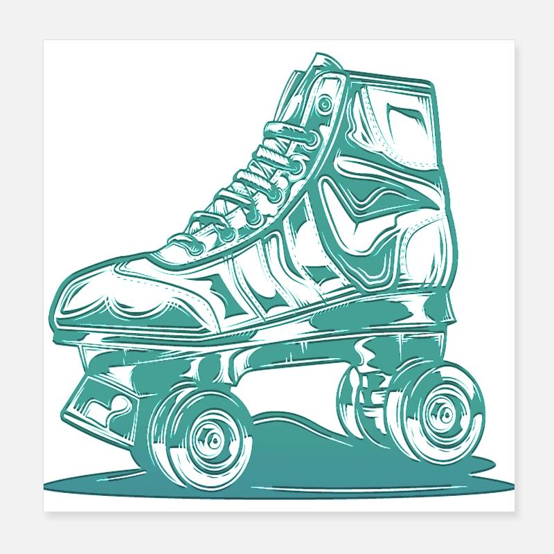 Rollerblades Rollerblade Skates Rollschuhe Retro Poster 20x20 cm