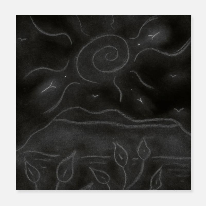 NIGHT LANDSCAPE Poster 8" x 8" (20x20 cm)