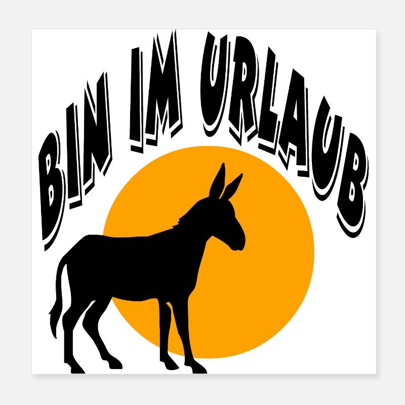 Esel Poster 20x20 cm