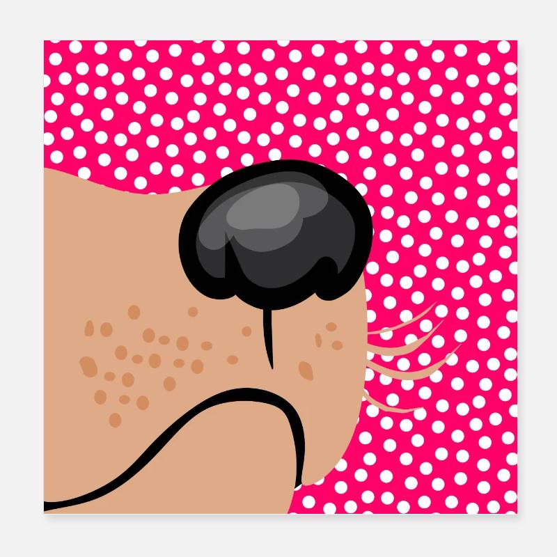 Chien Museau Chien Poster 20 x 20 cm