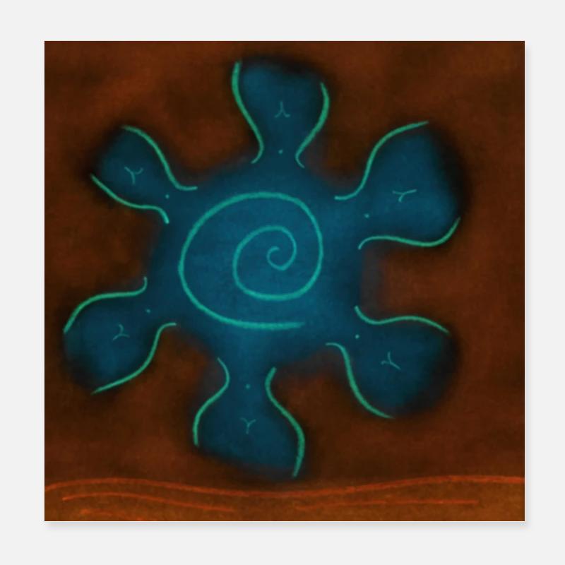 SOLEIL INVERSÉ SUR LA MER Poster 20 x 20 cm