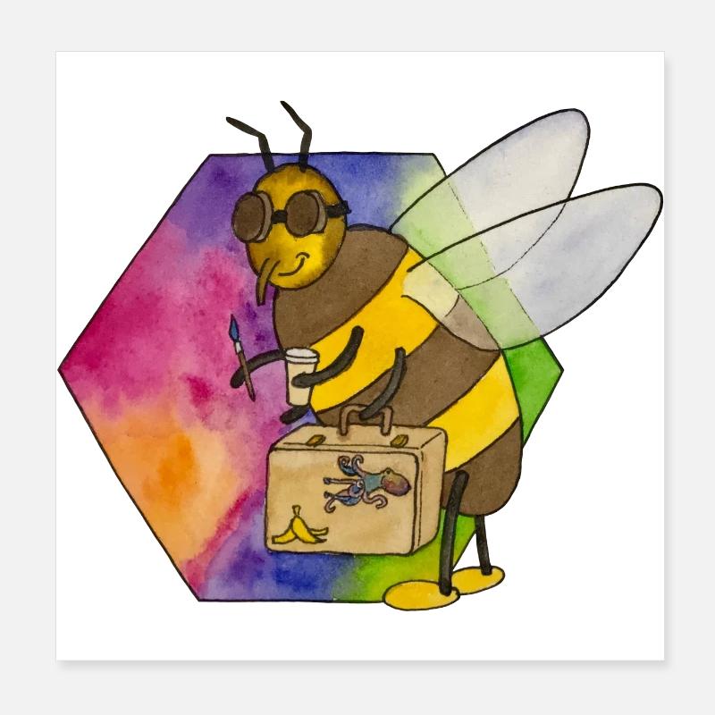 nieliche Biene HIVE Poster 20x20 cm