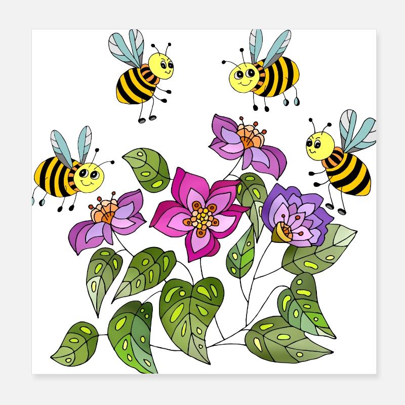 Insects Poster 8" x 8" (20x20 cm)