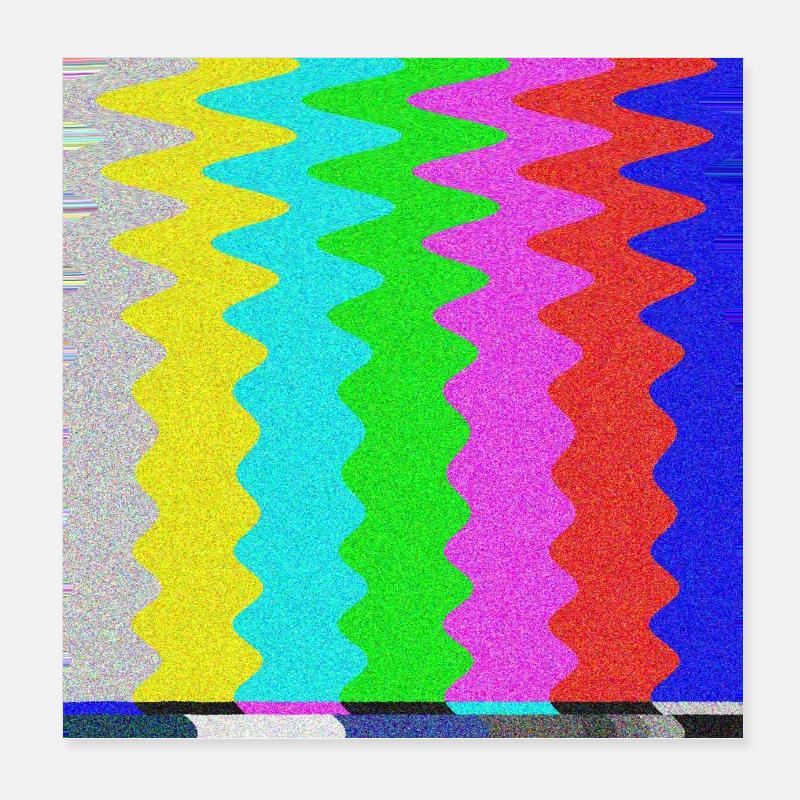 SMPTE-Farbbalken | TV-Farbtestbalken | Bleib dran Poster 20x20 cm