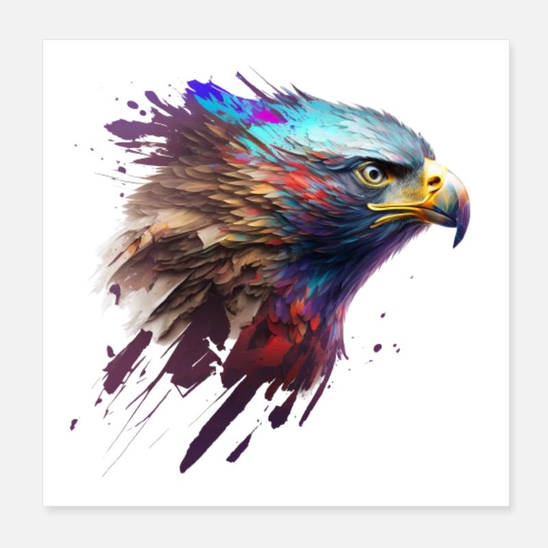Mächtiger Adler: Ein modernes Ölbild Poster 20x20 cm