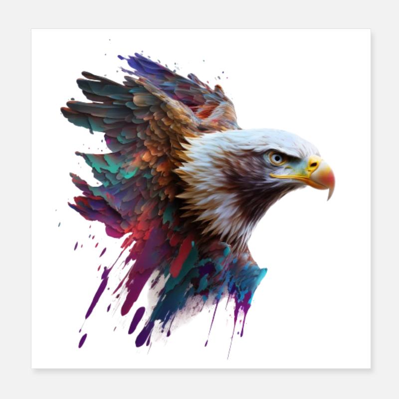 Eagle pride : une œuvre d’art peinte à l’huile Poster 20 x 20 cm