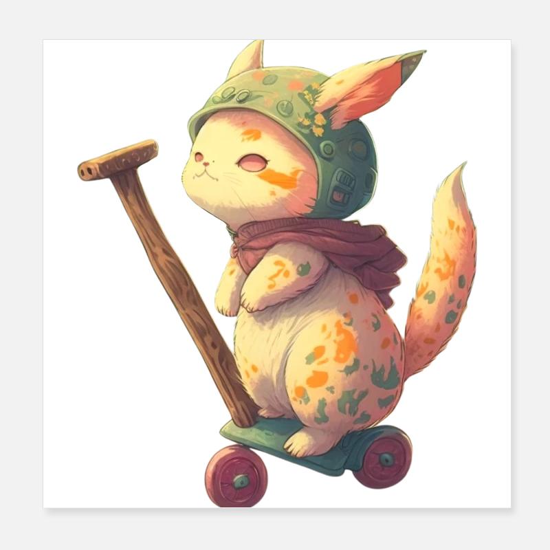 Scooter Katze Poster 20x20 cm