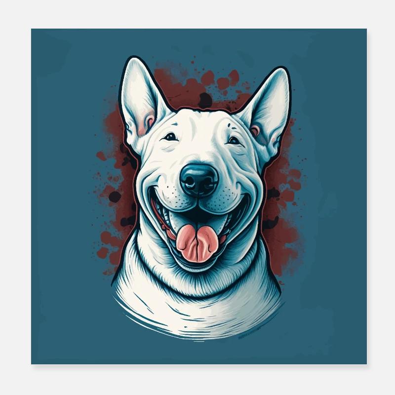 Joyeux Bull Terrier Poster 20 x 20 cm