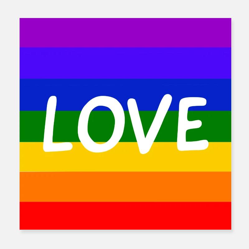 Love Rainbow Poster 8" x 8" (20x20 cm)