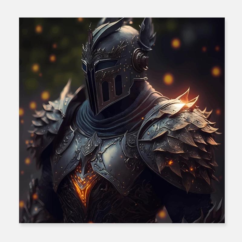 Dunkle Fantasie Ritter Version 7 Poster 20x20 cm