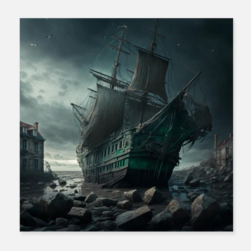Geistschiff Poster 20x20 cm