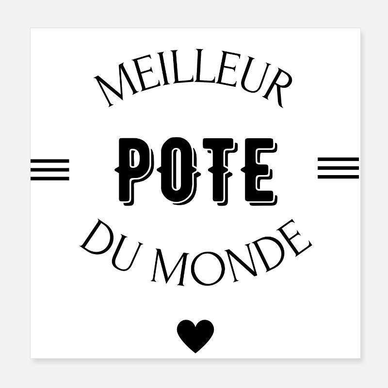 meilleur pote du monde Poster 20 x 20 cm