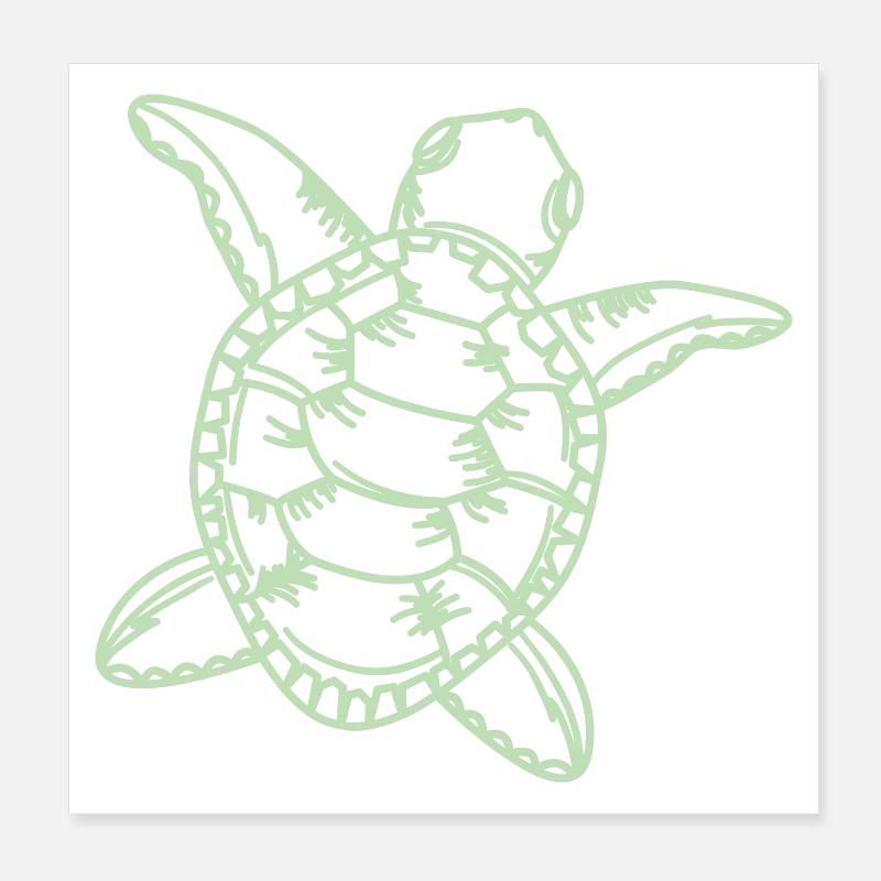 Tortue Poster 20 x 20 cm