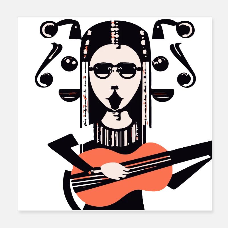 Musik Mädchen Poster 20x20 cm