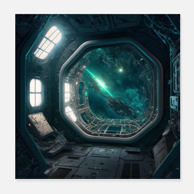 Vaisseau spatial dans l’espace Poster 20 x 20 cm