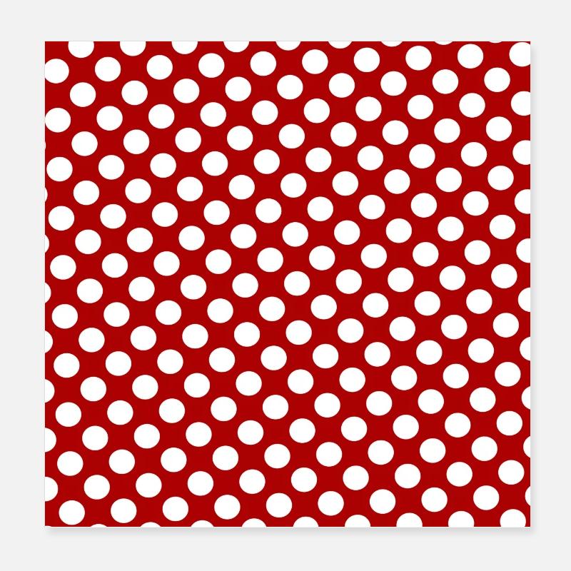 Motif de points à pois rouges sur fond blanc Poster 20 x 20 cm