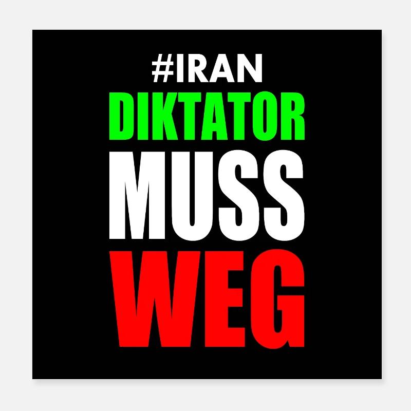 Iran diktator muss weg Poster 20x20 cm