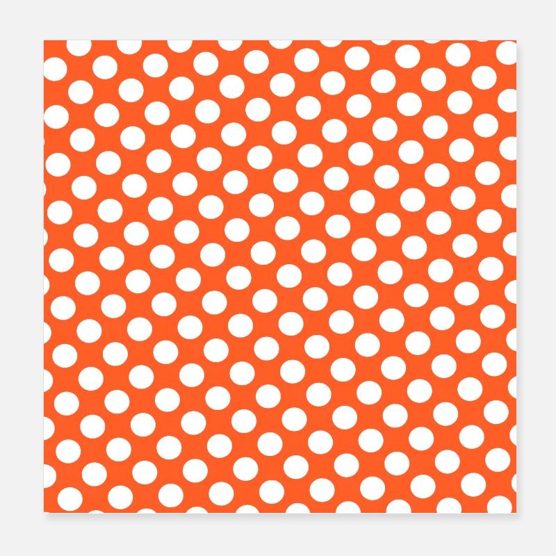orangenes Polka dot Hintergrund Punktemuster Poster 20x20 cm