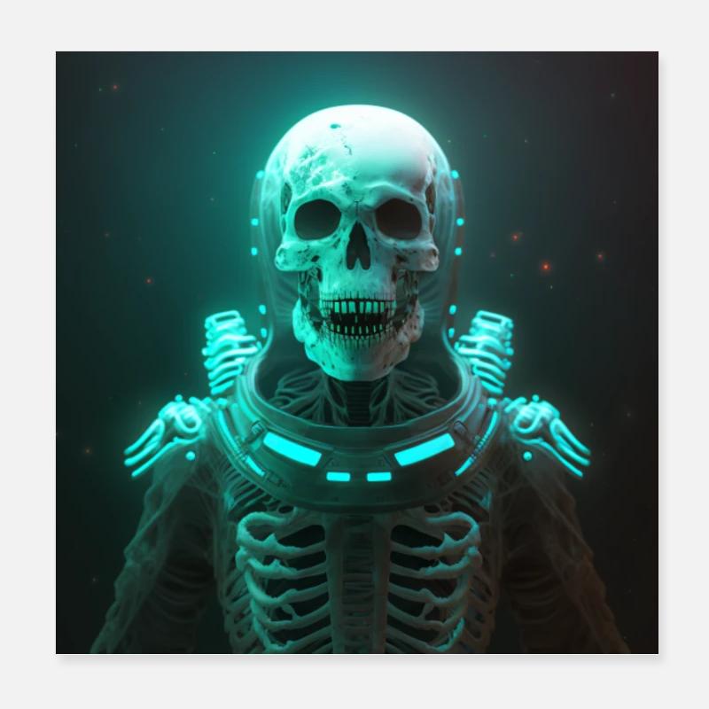 Fantôme d’horreur dans une combinaison spatiale en tant qu’astronaute Poster 20 x 20 cm