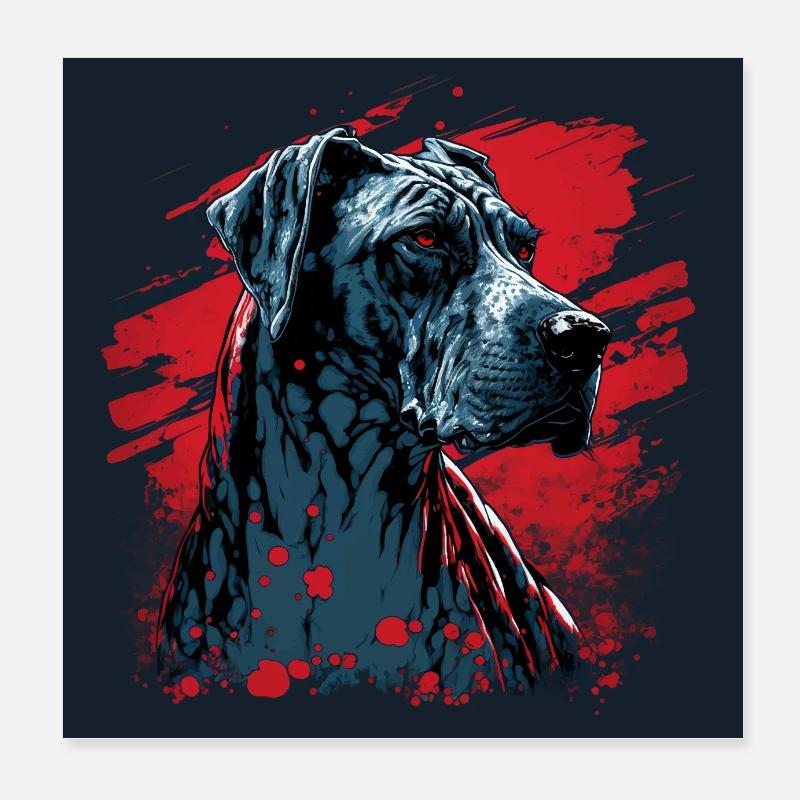 Deutsche Dogge Poster 20x20 cm