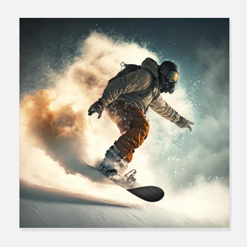 Snowboarders Poster 8" x 8" (20x20 cm)