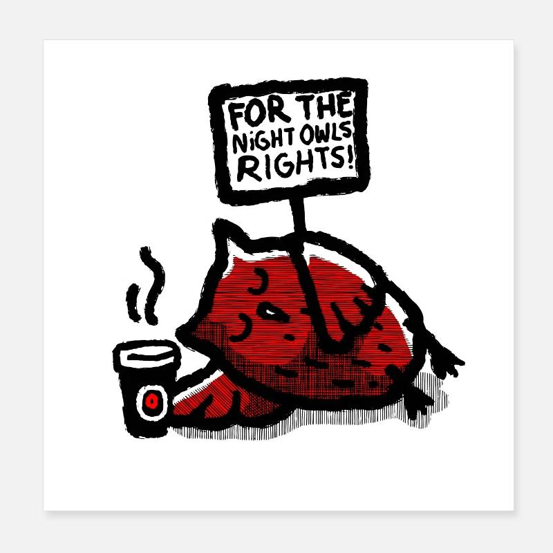 Pour les droits des noctambules ! Poster 20 x 20 cm