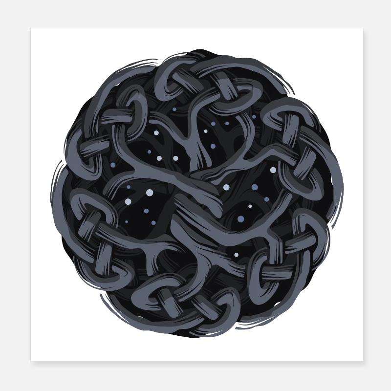 Keltischer Baum, schwarz Poster 20x20 cm