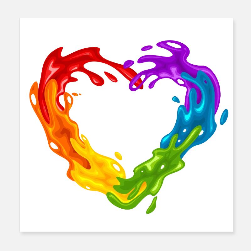 Regenbogenfarben Poster 20x20 cm