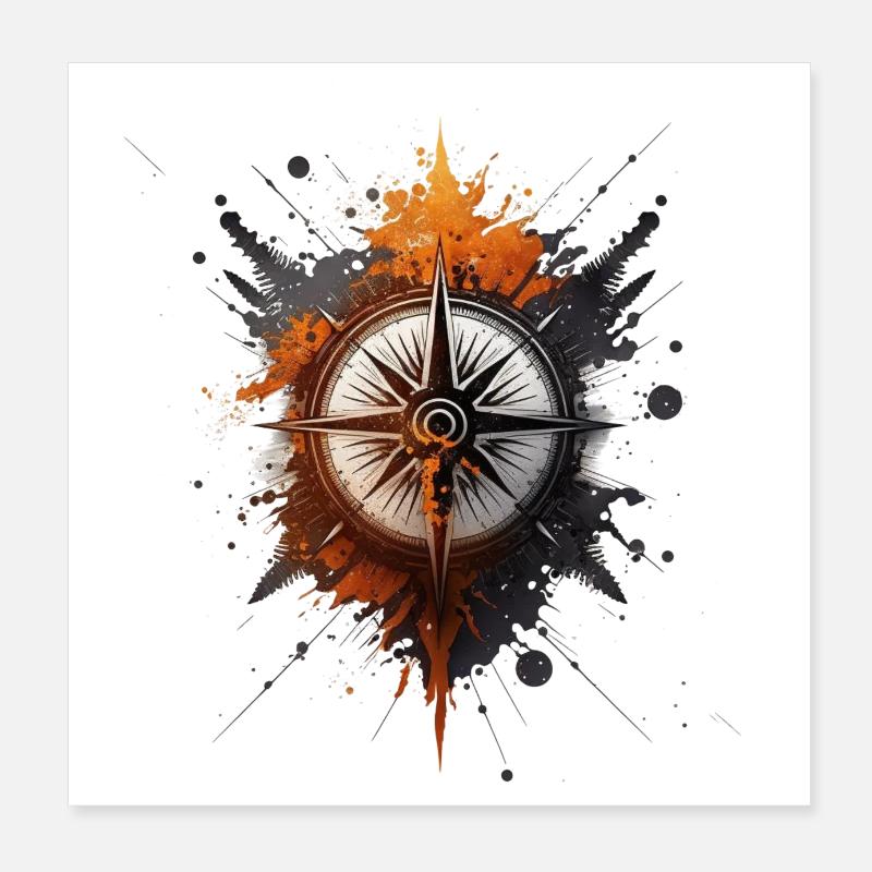beautiful, maritime compass for sailing Poster 8" x 8" (20x20 cm)