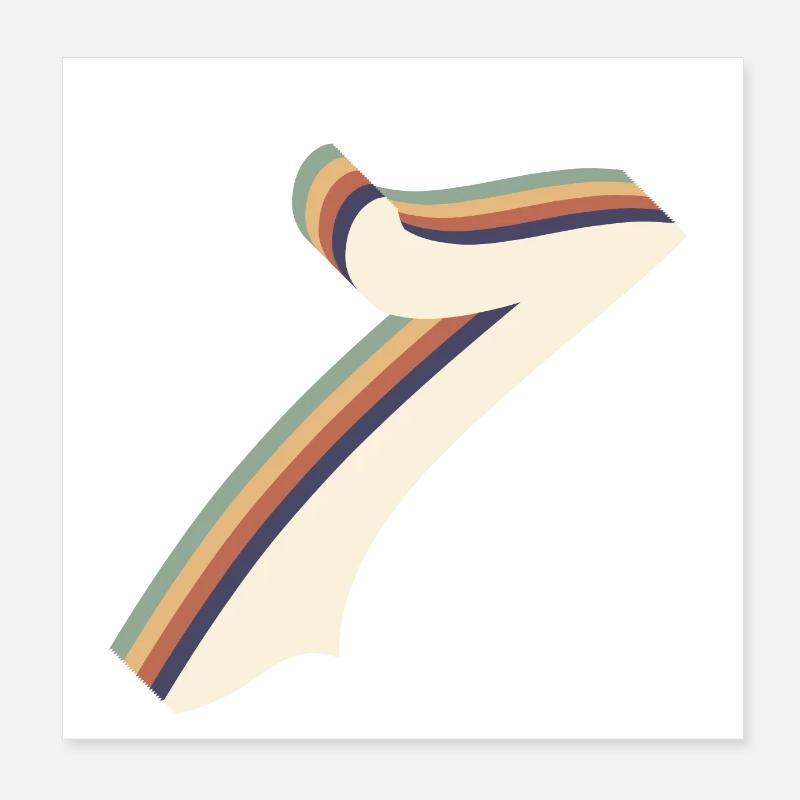 Vintage 7th Jubiläum Poster 20x20 cm