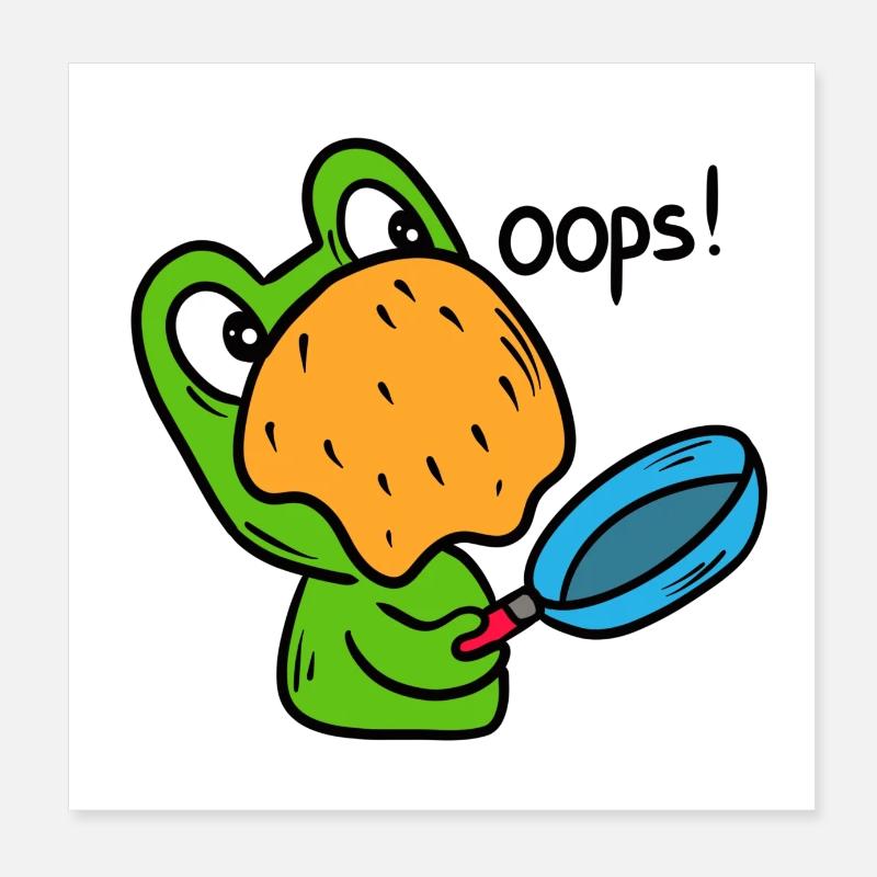 Drôle de grenouille, crapaud Poster 20 x 20 cm