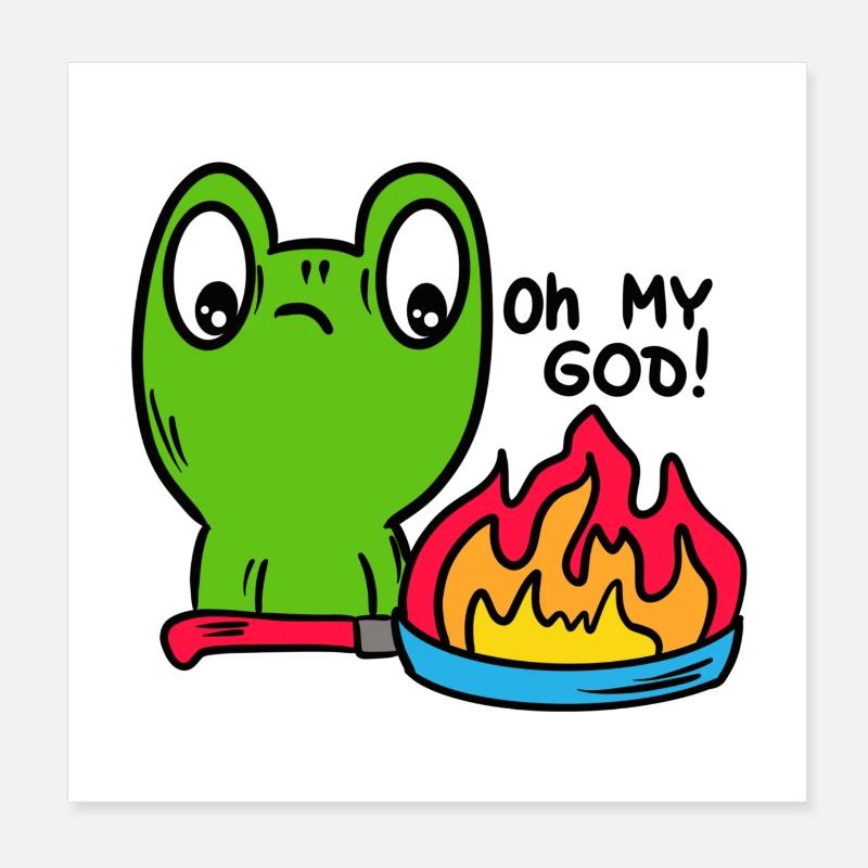 Drôle de grenouille, crapaud Poster 20 x 20 cm