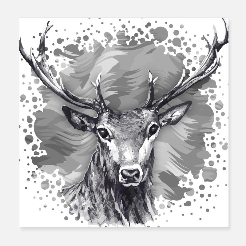 Cerf Poster 20 x 20 cm