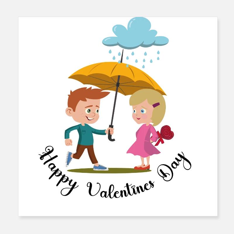 Ragazza ragazzo romantico Poster 20x20 cm