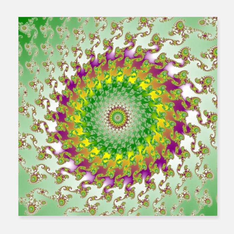 Spin floral² Poster 20 x 20 cm