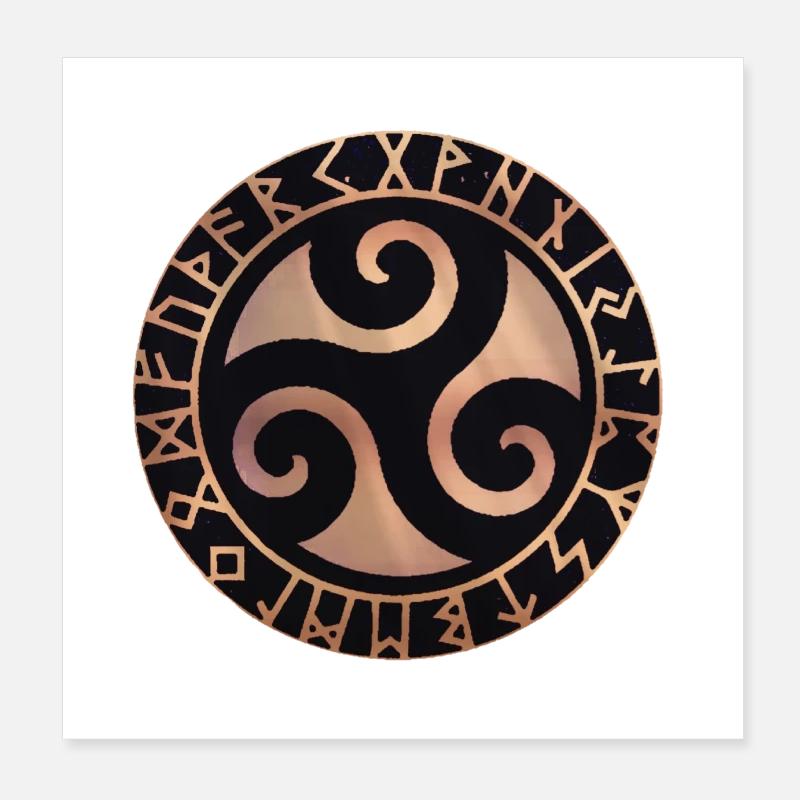 Triskele keltisches Symbol Poster 20x20 cm