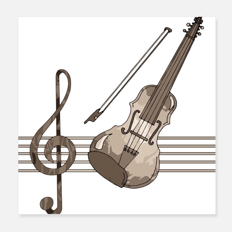 Violin Poster 8" x 8" (20x20 cm)