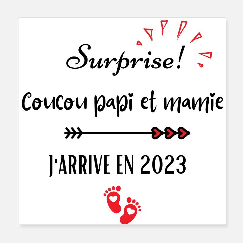 papi et j'arrive en 2023 Poster 20 x 20 cm