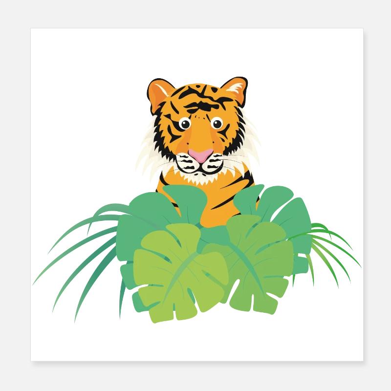 Tiger Poster 8" x 8" (20x20 cm)