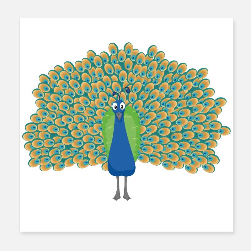 Pfau Poster 20x20 cm