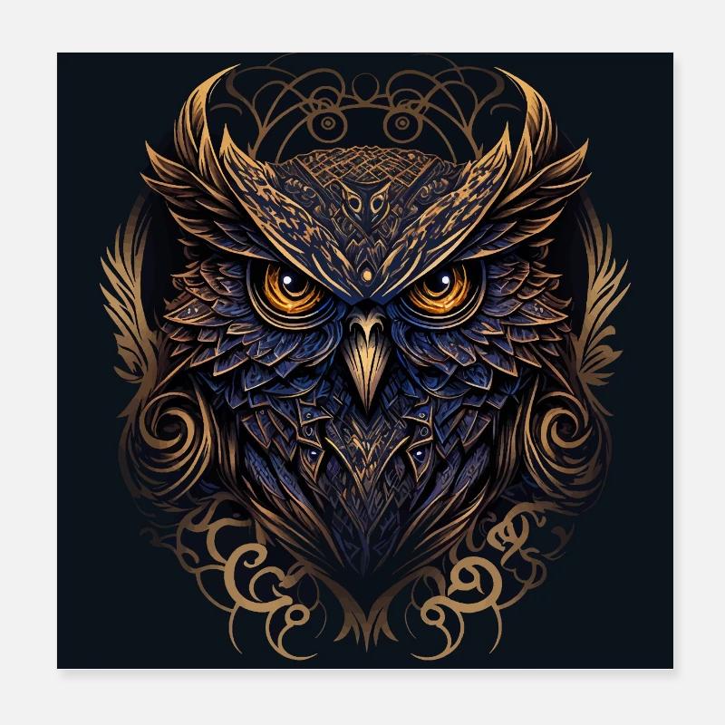Eule Poster 20x20 cm