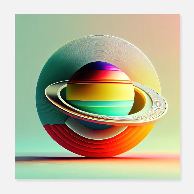Kolonisation des Saturn Poster 20x20 cm