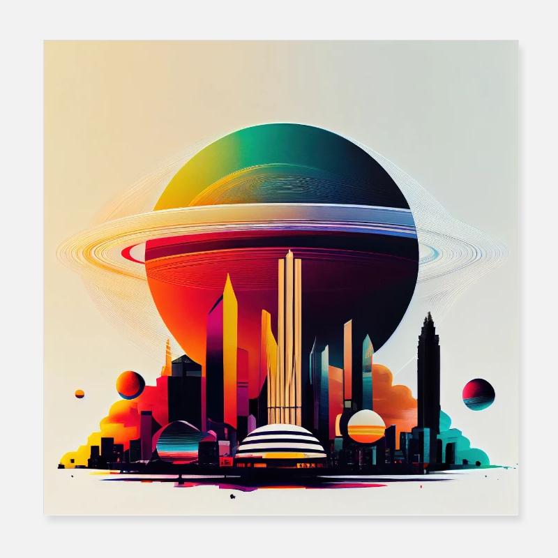 Kolonisation des Mars Poster 20x20 cm