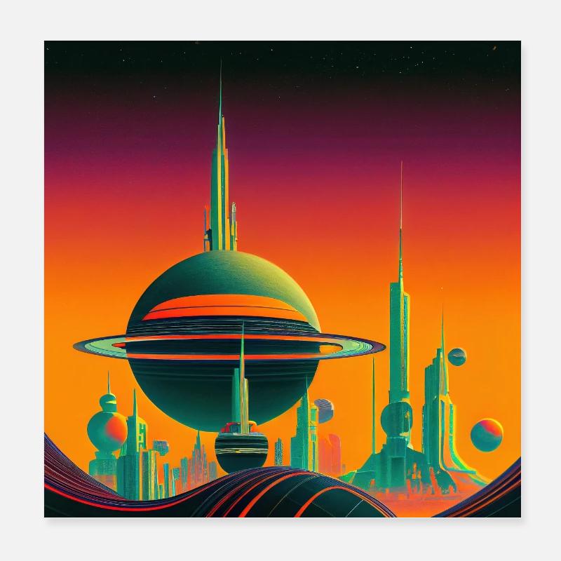 Kolonisation des Saturn Poster 20x20 cm