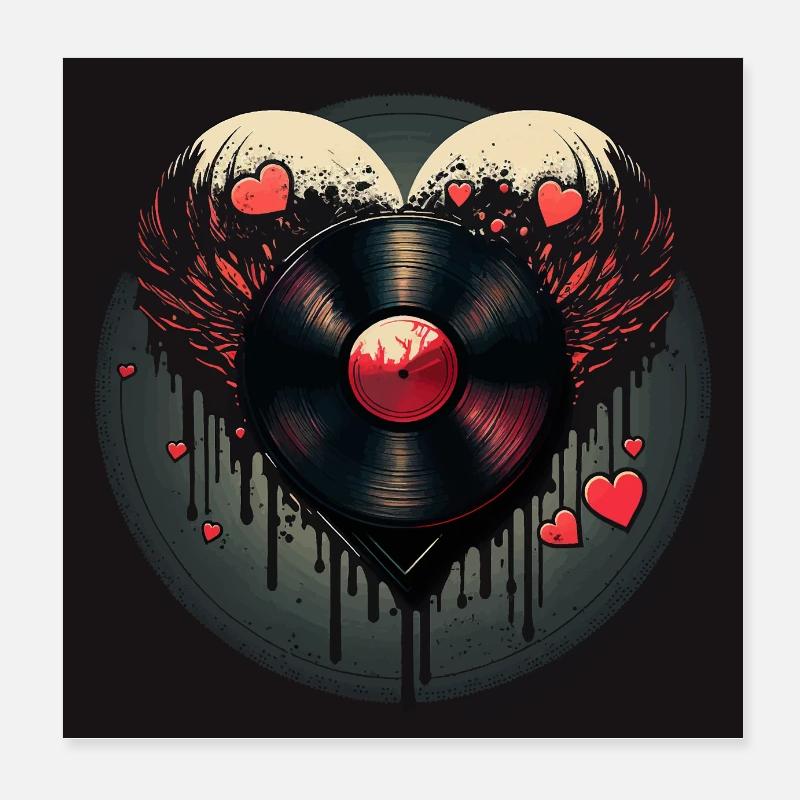 Collecteur de disques vinyles Poster 20 x 20 cm