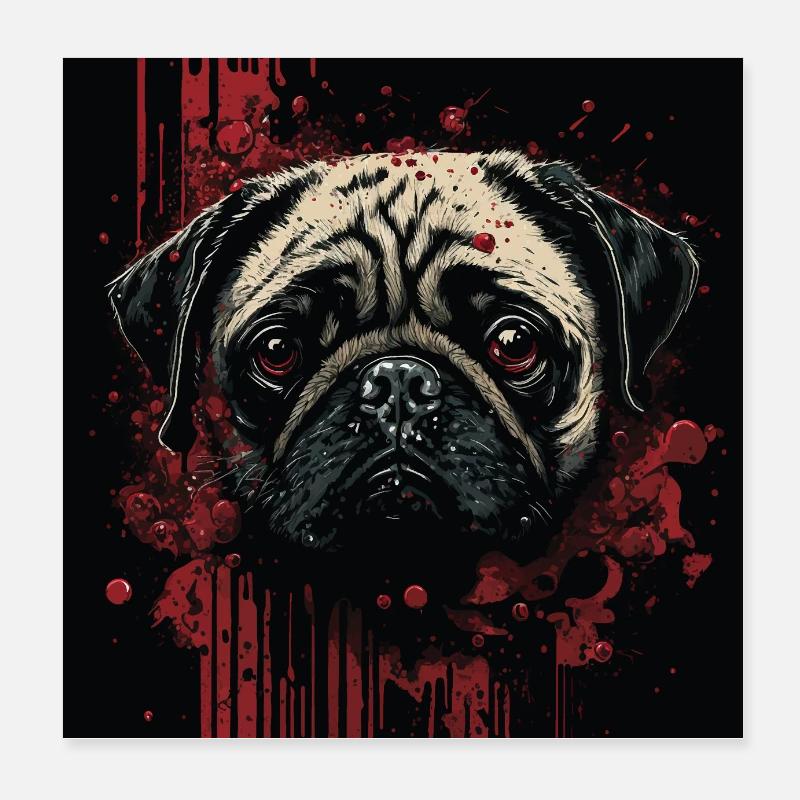 Gruselmops Poster 20x20 cm