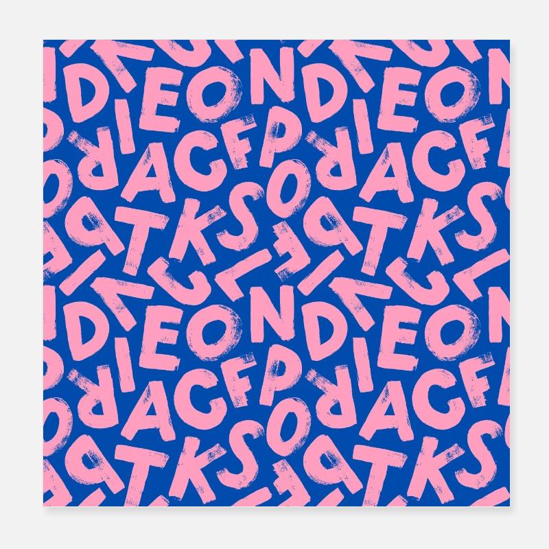 Pattern Messy Letters Poster 8" x 8" (20x20 cm)